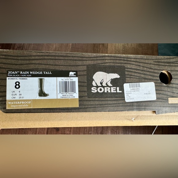 🔥SOREL - Joan TALL WEDGE Green RAIN BOOTS🔥 ☔️ - Picture 9 of 10
